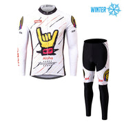 Thriller Rider Sports Fahrradbekleidung Herren Fahrradjacken Radjacken und Lange Hosen Anzug Winter/Thermo(Aloha)